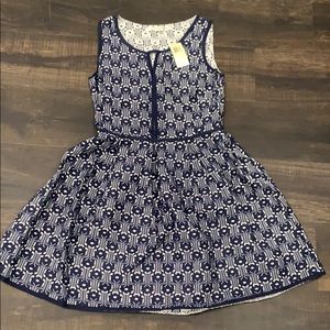 MAX STUDIO jacquard dress, flowers navy and cream